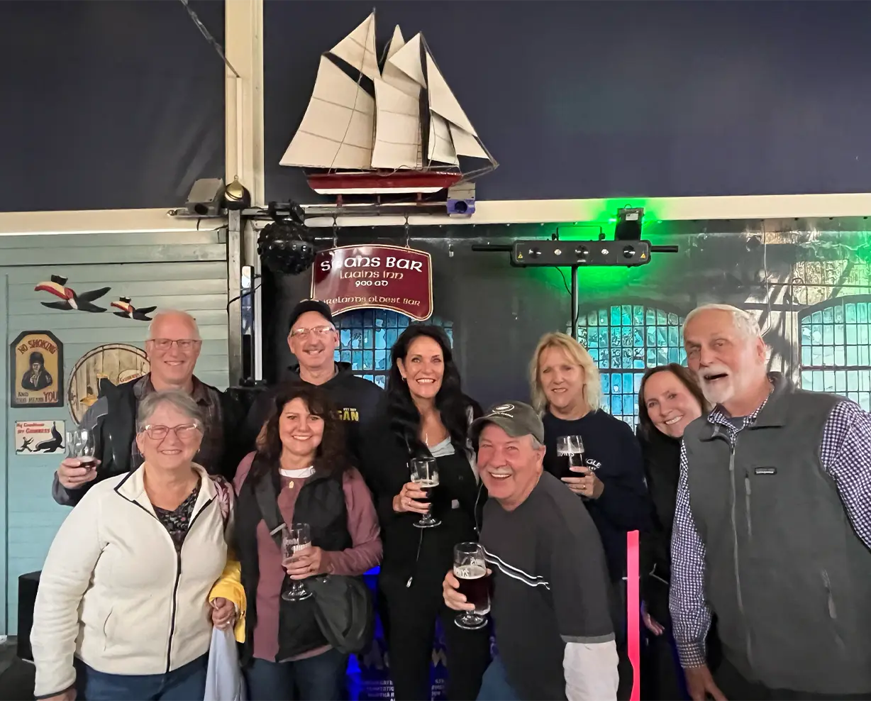 Group having pints in Seans Bar