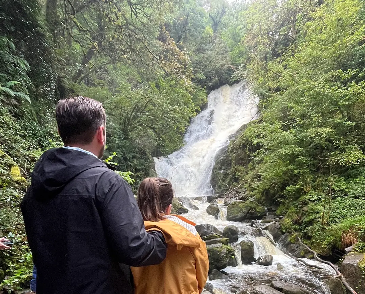Couple in front of Torc Waterfall