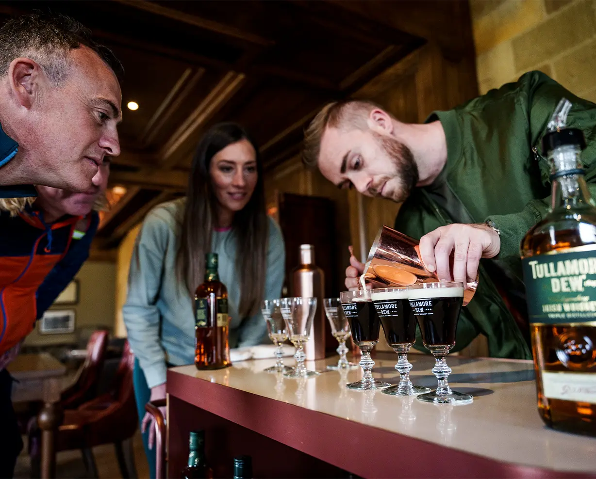 Irish Coffee being carefully poured
