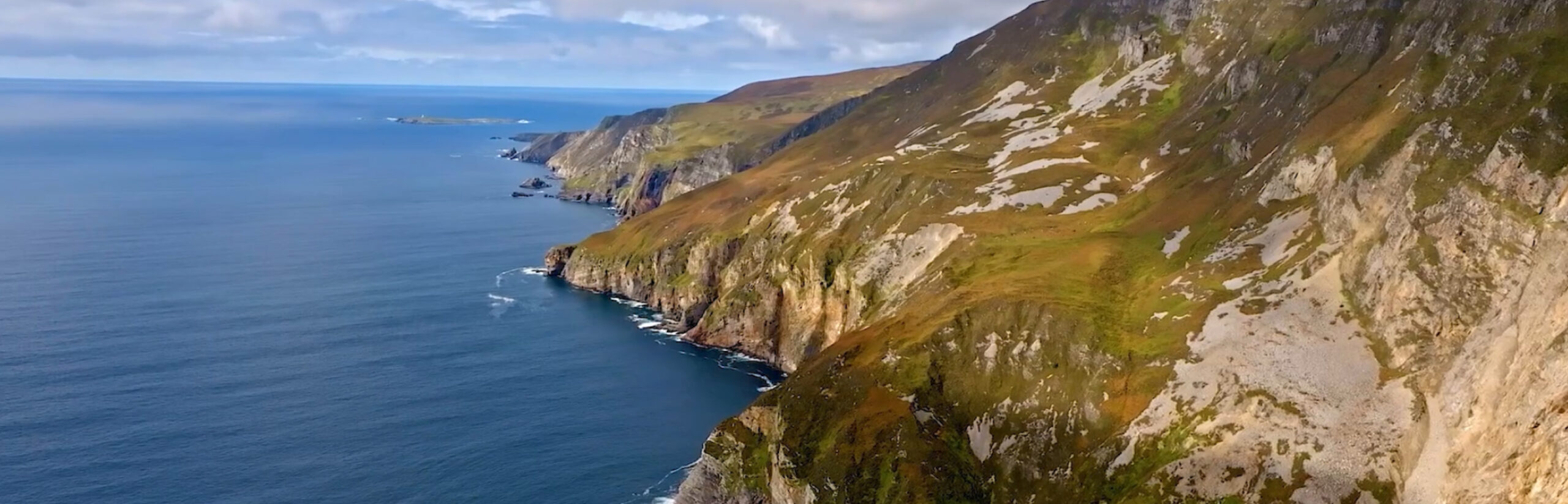 Cliffs descending into the sea
