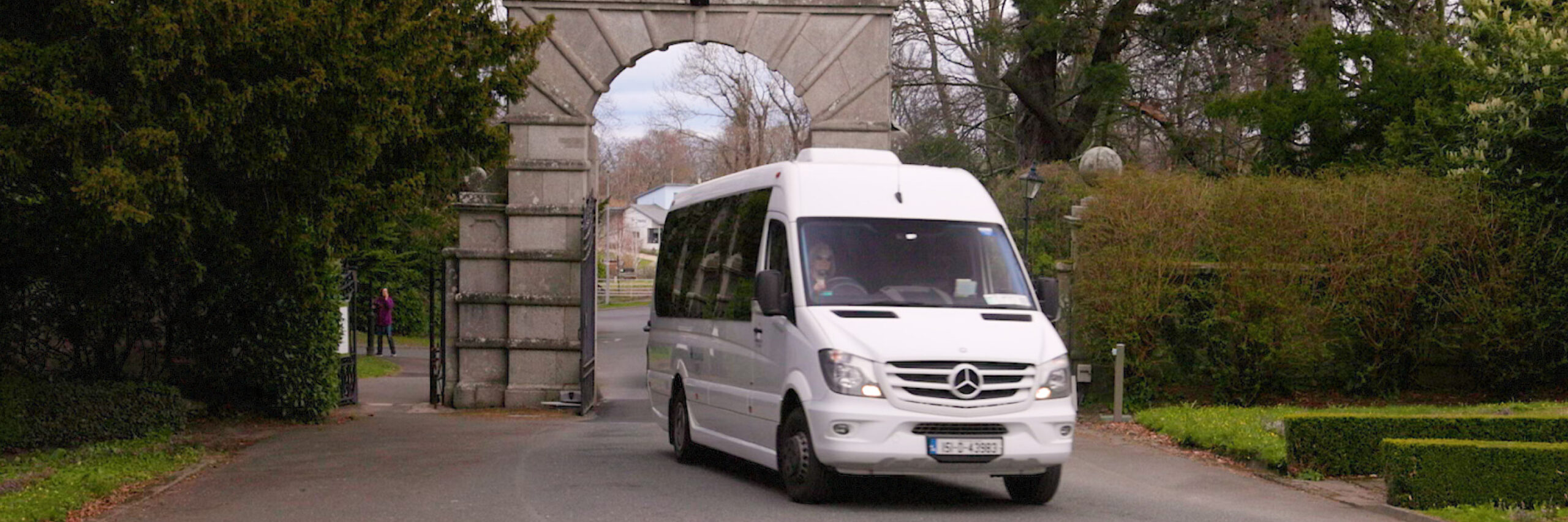 Driving through archway