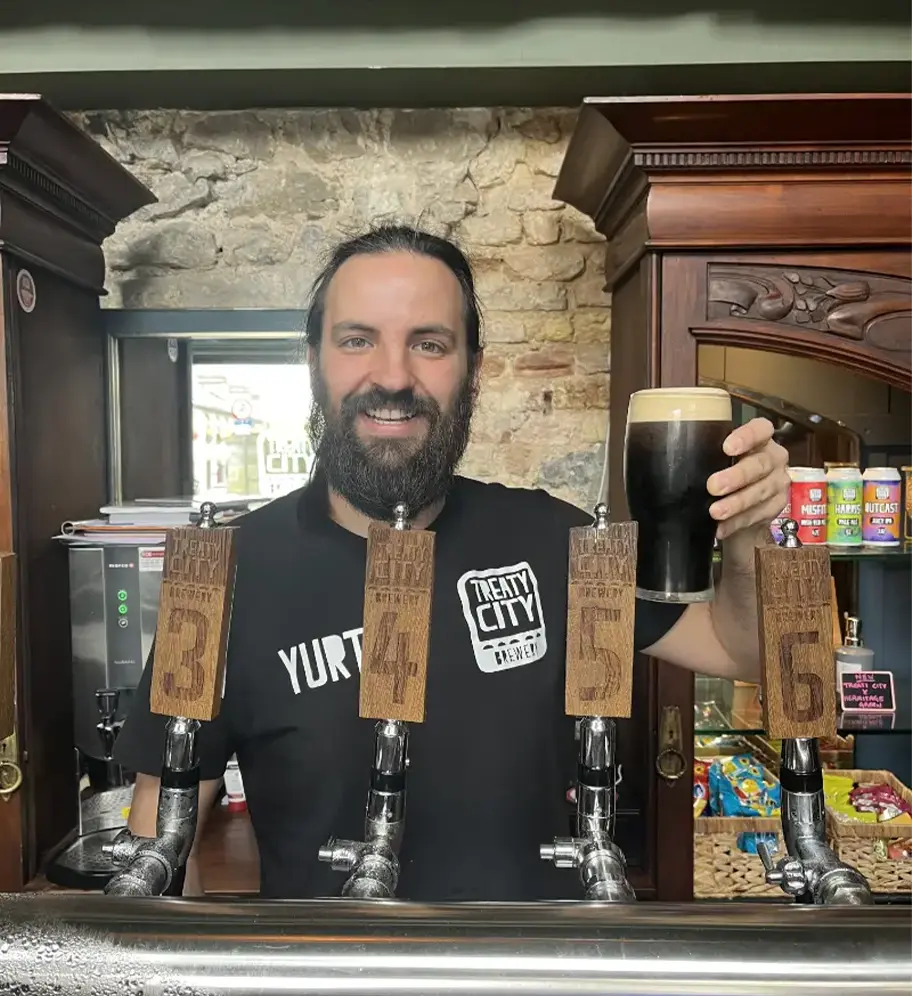 The mighty brewer Kev at Treaty City brewery on the 6 day Wild Atlantic Way tour